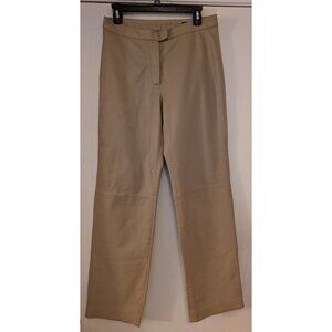 111 State Genuine Leather Pants - Size 8 Beige/Tan